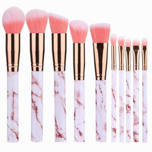 Load image into Gallery viewer, 10pcs Marble Makeup Brushes