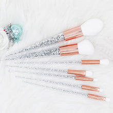 Load image into Gallery viewer, Sliver Diamond Unicorn Crystal Makeup Brushes
