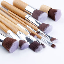 Load image into Gallery viewer, 11pcs Natural Bamboo Makeup Brushes